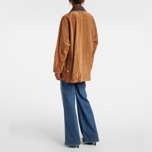 NILI LOTAN Kedem Leather Trimmed Suede Brown Jacket L - Picture 6 of 16